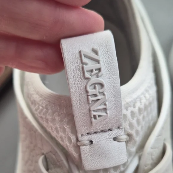Ermenegildo Zegna Cream Textured Sneakers - Picture 3 of 5